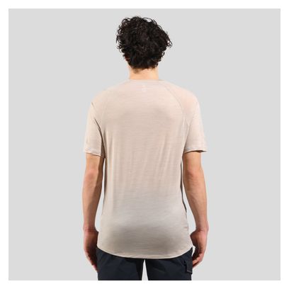 T-Shirt Odlo Ride 365 Performance Wool 130 Print Beige