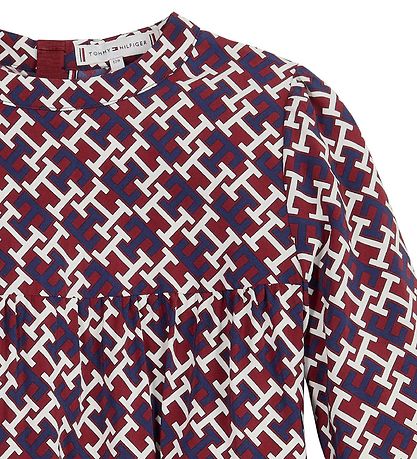 Tommy Hilfiger Kjole - Monogram Aop - R?d/Hvid/Navy