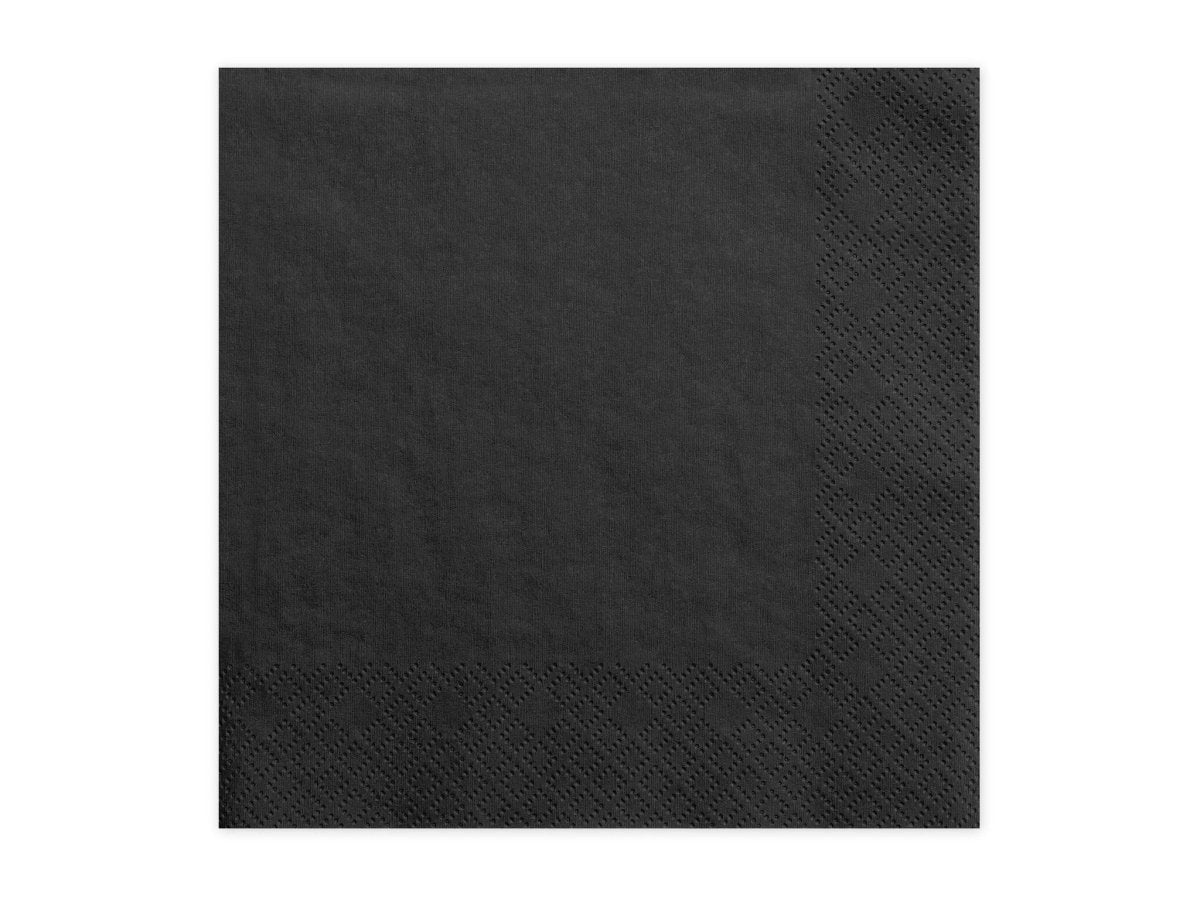 Zwarte Servetten 33cm 20st
