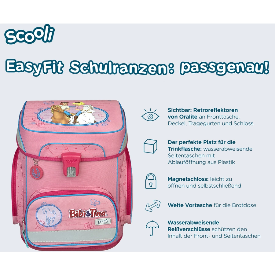 Scooli EasyFit Schulranzen-Set Bibi & Tina, 5-teilig