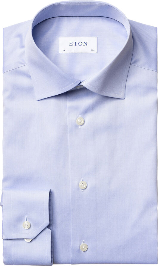 ETON Light Blue Signature Twill Shirt - Contemporary Fit Lyseblå