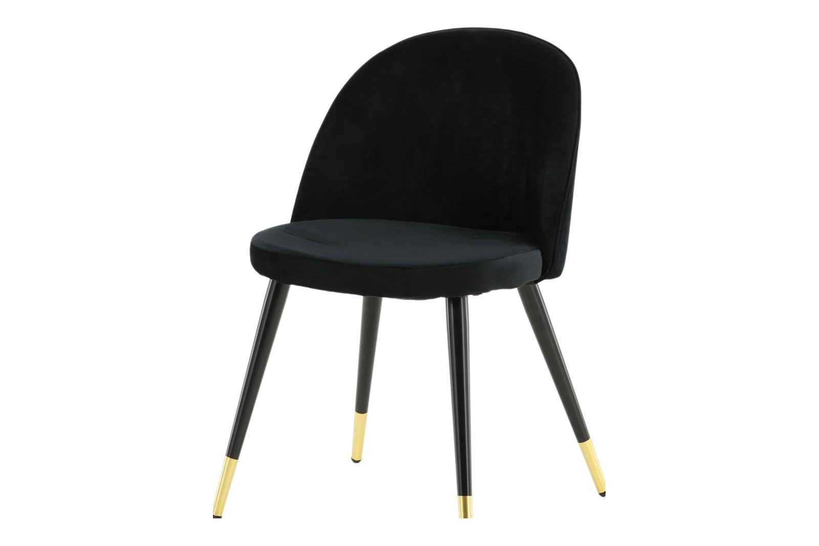 Velvet spisestol. Sett av 2 Sett av 2. Sort fløyelsstoff med sorte og messingben.