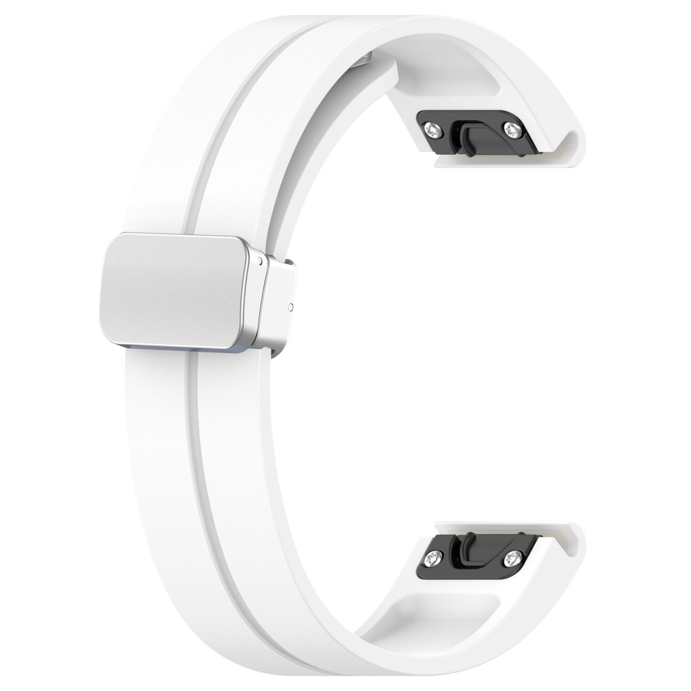 Samsung Galaxy Watch 3 (45mm) Silikon Armband mit Magnet-Verschluss (Gelenkumfang: 170-230mm) - Weiss