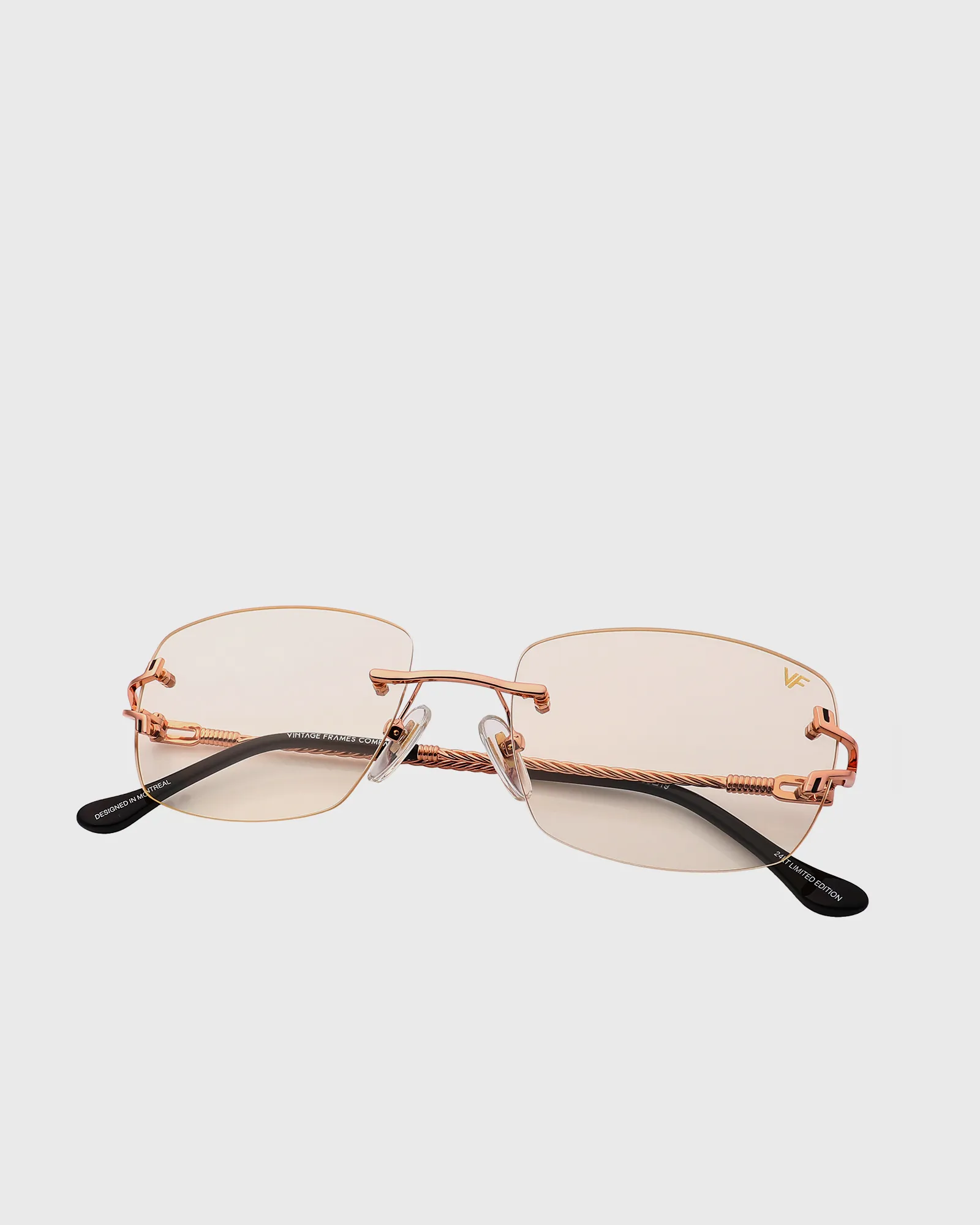 Vintage Frames Bal Harbour Drill Mount 24kt Rose Gold