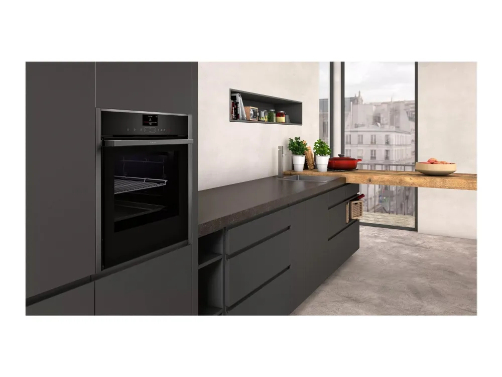 Neff N 90 B47FS26G0 - Ovn - med dampfunktion - til indbygning - Wi-Fi - niche - bredde: 56 cm - dybde: 55 cm - højde: 59.5 cm - med selv-rengøring - Klasse A  - grafitgrå