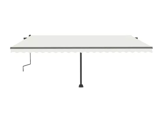 Auvent manuel rétractable avec LED 500x300 cm Crème