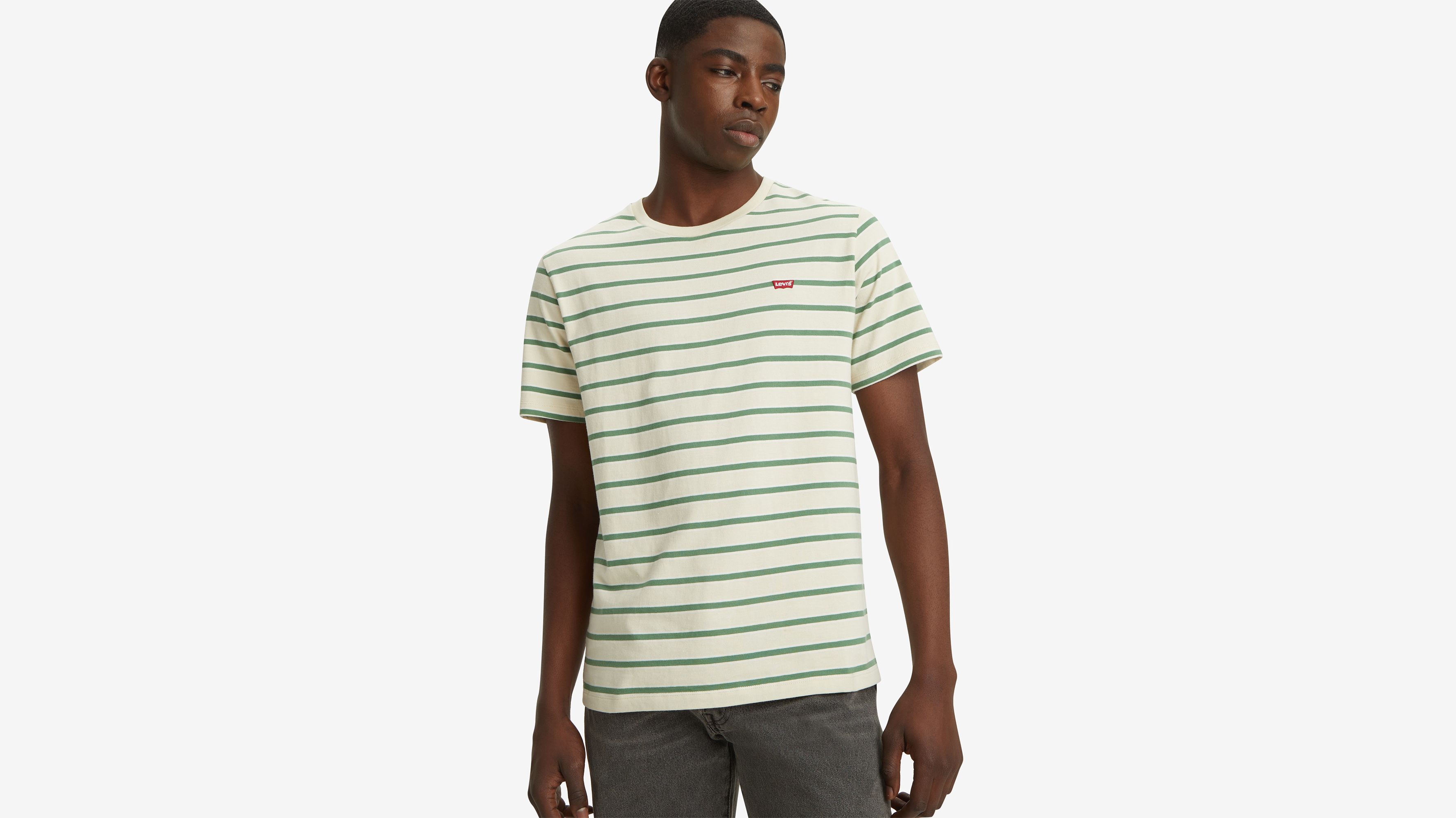 T-shirt Original Housemark - Avery Stripe Fog Jersey - Bleu