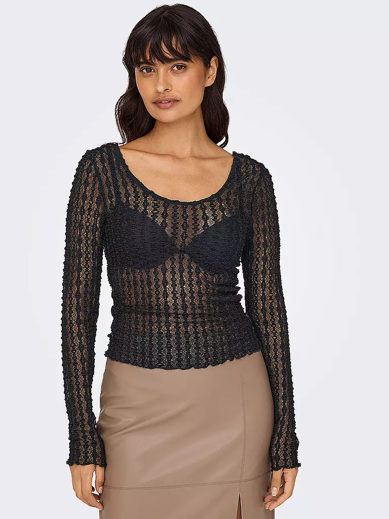 ONLY Langarmshirt ONLTWINKY schwarz