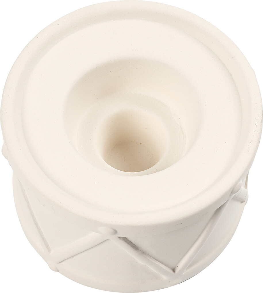 Lysestage - H 6,6 CM - Ø 9,3 CM - Hulstr. 2,2+4 CM - Hvid - 2 Stk