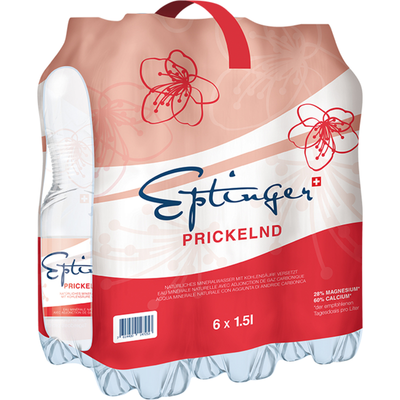 Eptinger Wasser Rot, mit Kohlensäure, 150 cl, 6 Stück