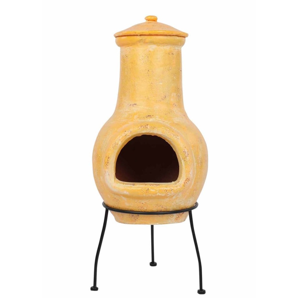Cheminée tampico jaune 31x31x68 cm argile