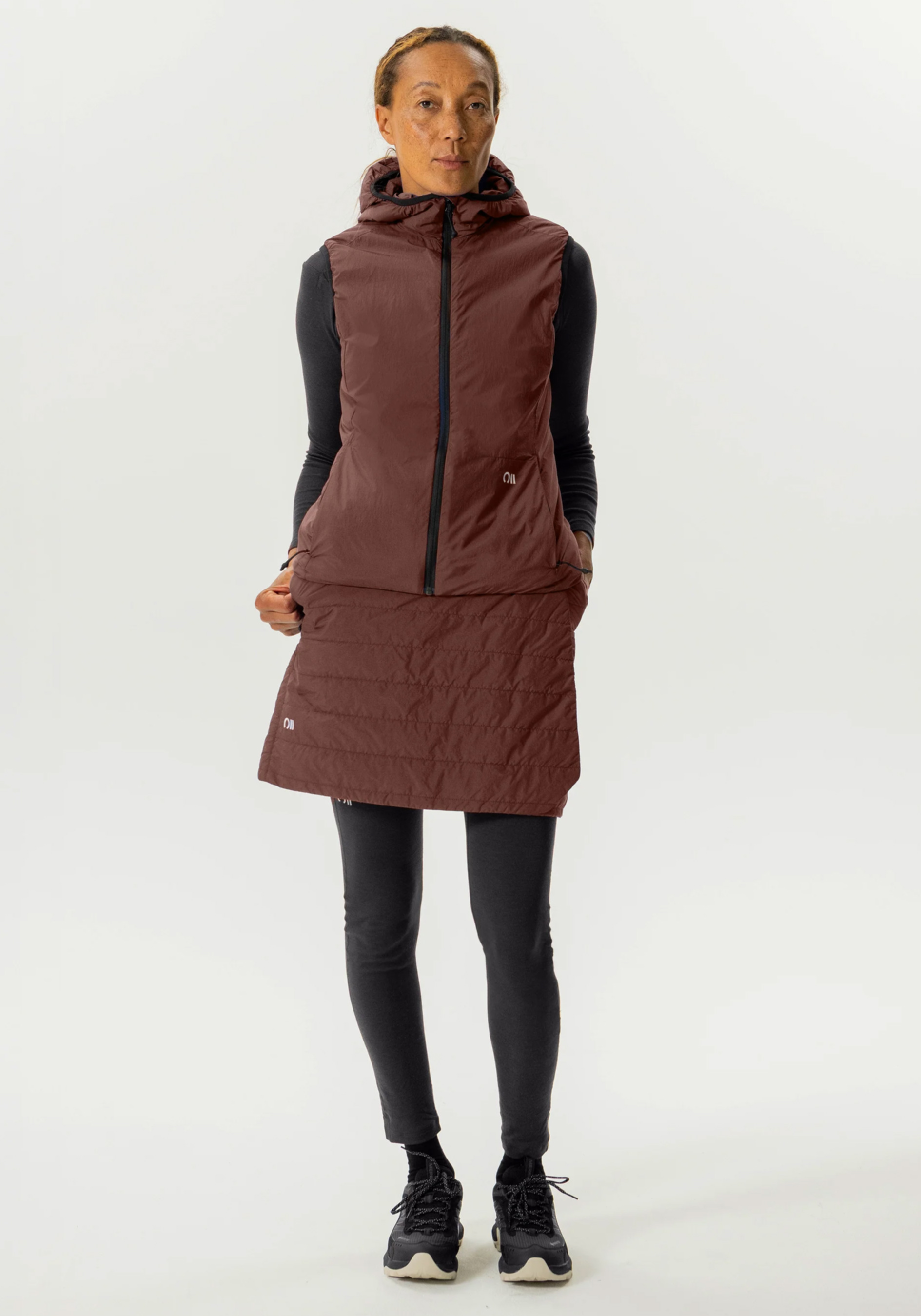Rotauf Damen-Weste Insulation 90 Vest Hood Maroon