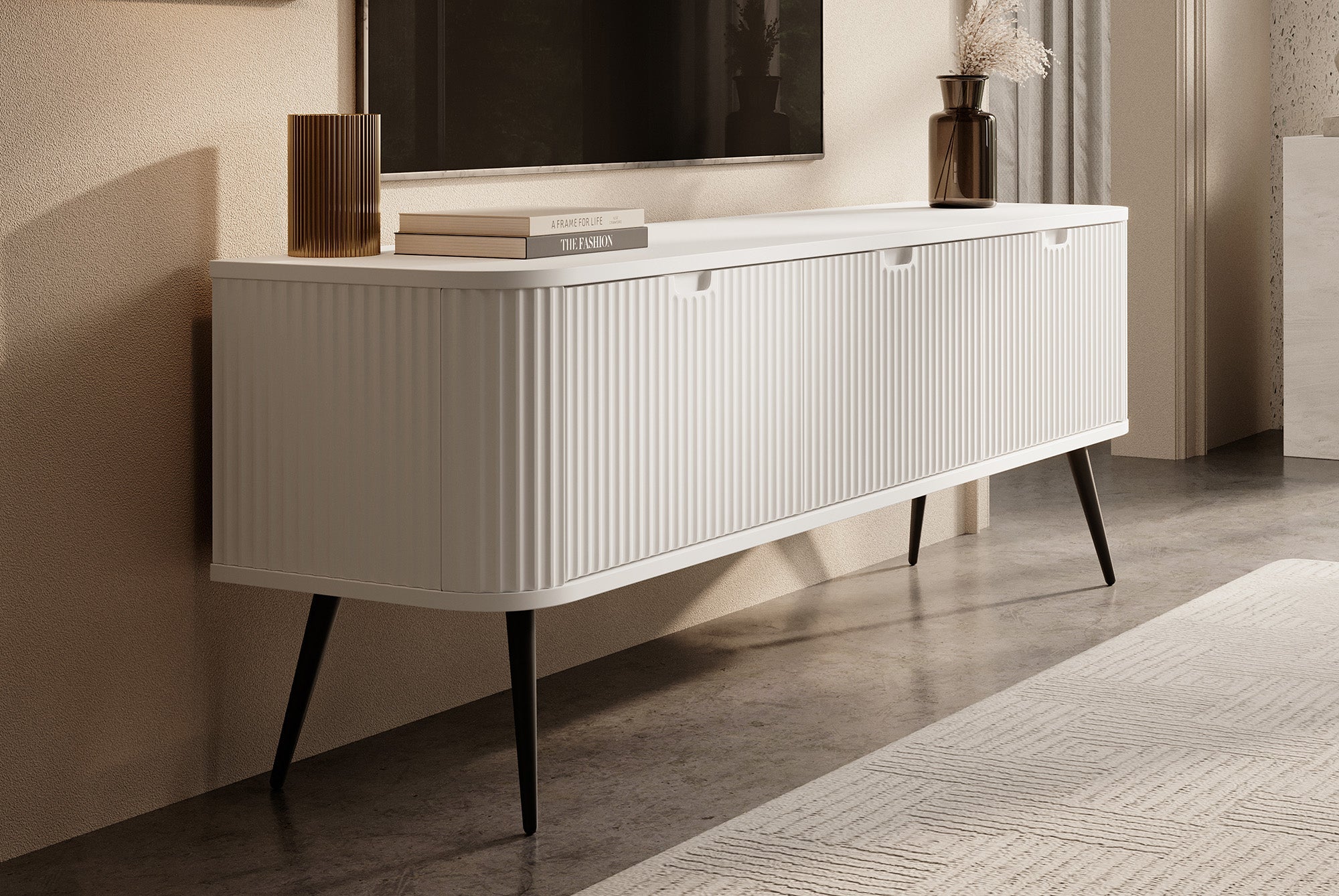 Meubella - TV-Meubel Zakari - Wit - 168 cm
