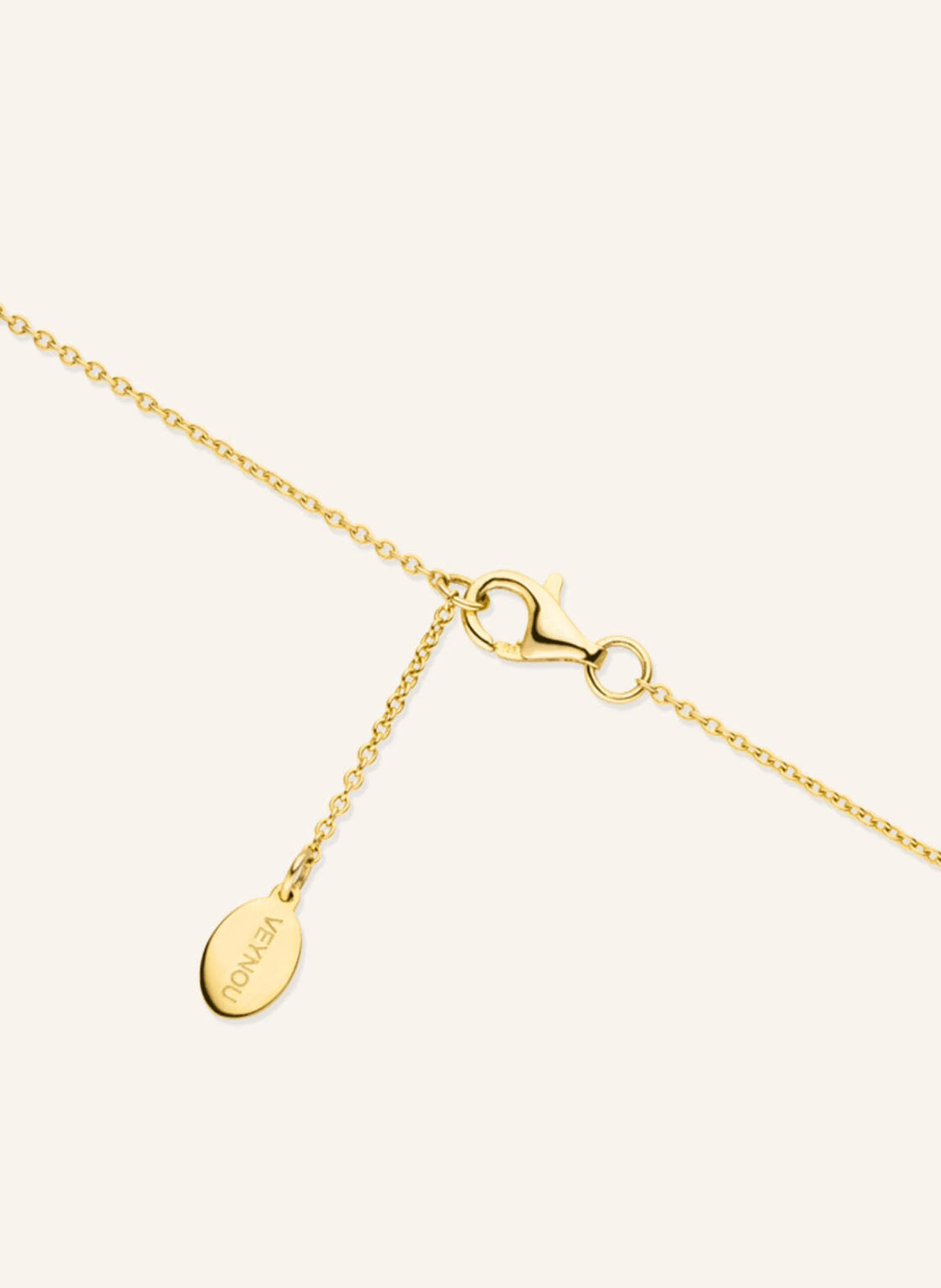 VEYNOU Halskette LAYA aus 14 Karat Gelbgold und 0,10ct. lab-grown Saphir