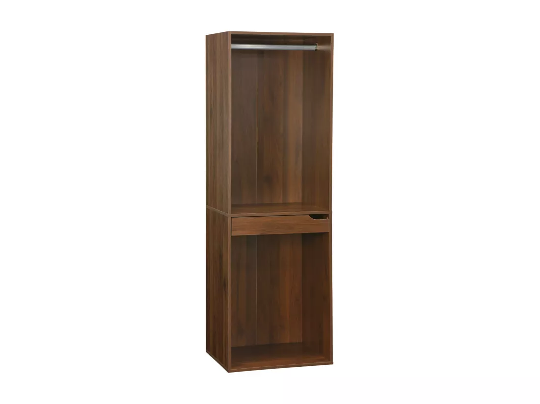 Module dressing avec penderie et porte-pantalons. noyer. panneaux stratifiés