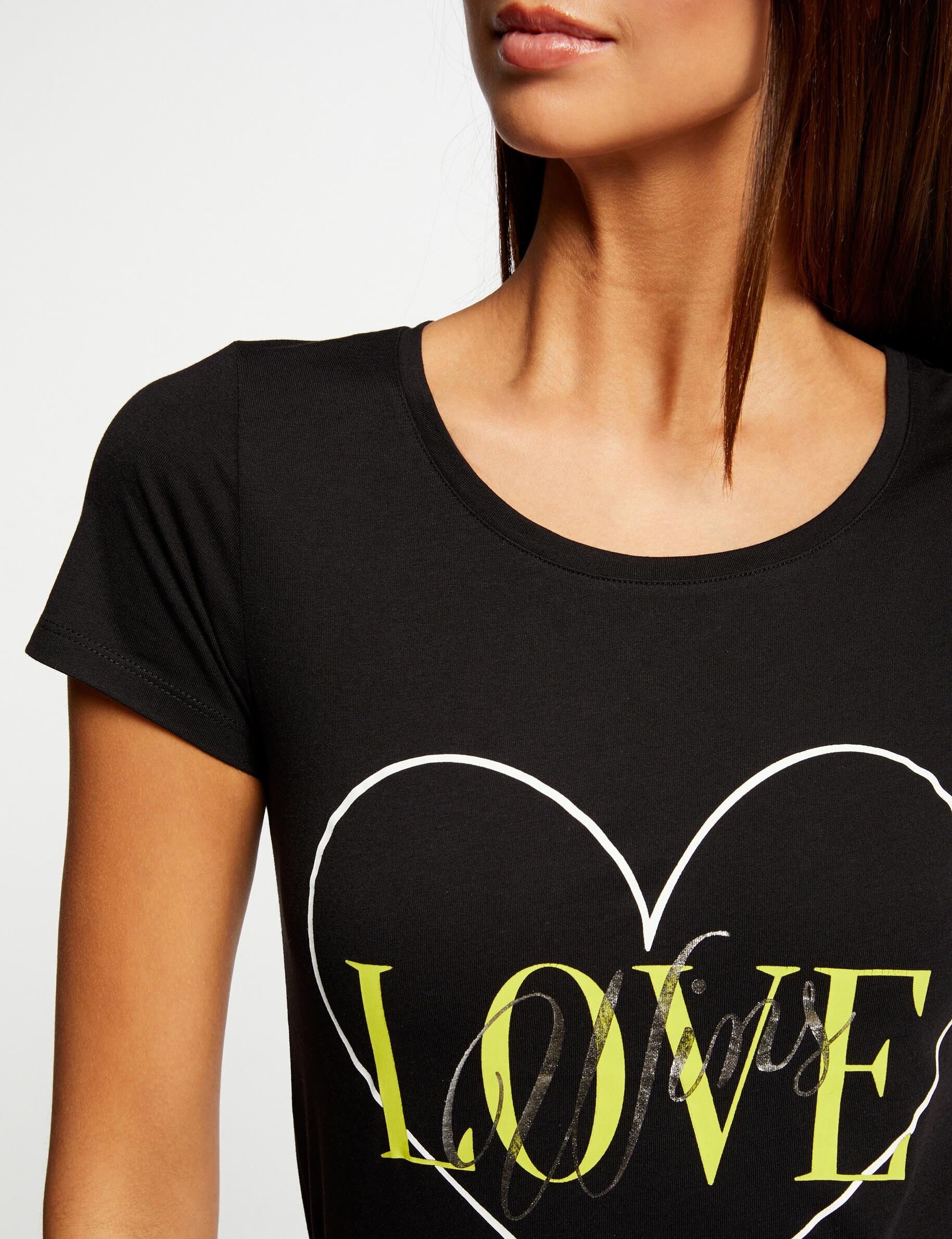 T-shirt manches courtes noir femme - noir