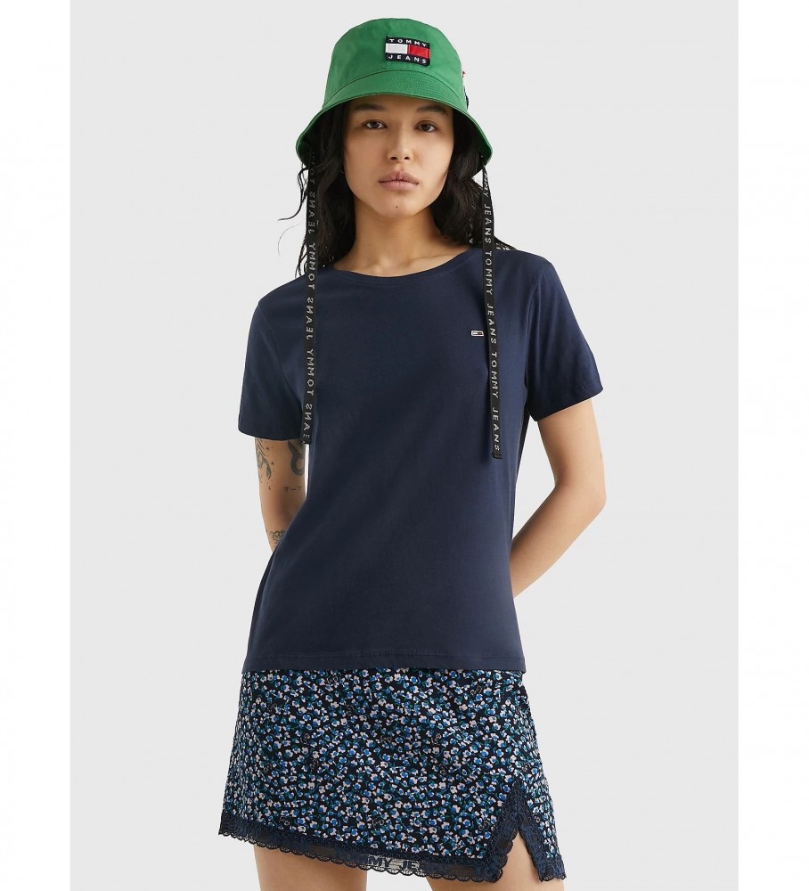 Conjunto de 2 camisetas Tommy Jeans Soft, azul marinho e rosa.