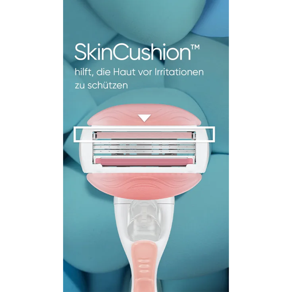 (3-tlg. Set) Comfortglide Spa Breeze Rasierer Damen Nass Rasierer mit 3-fach Klinge - Rosa