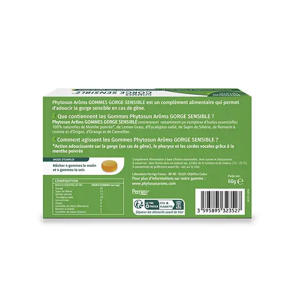Pastilhas para a garganta Phytosun Arôms sabor limão sem açúcar, 24 unidades