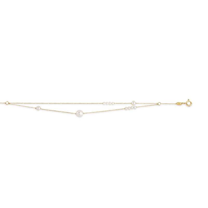 Bracelet or 375 jaune perles de culture de Chine 21 cm
