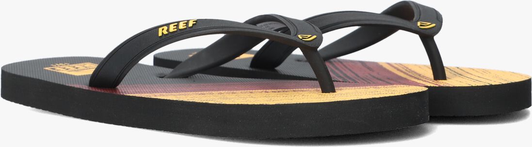 REEF zwarte reef teenslippers switchfoot print