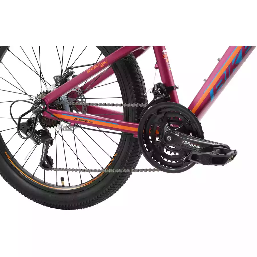 Bikestar Kinderrad 24 Zoll Alu MTB Sport berry