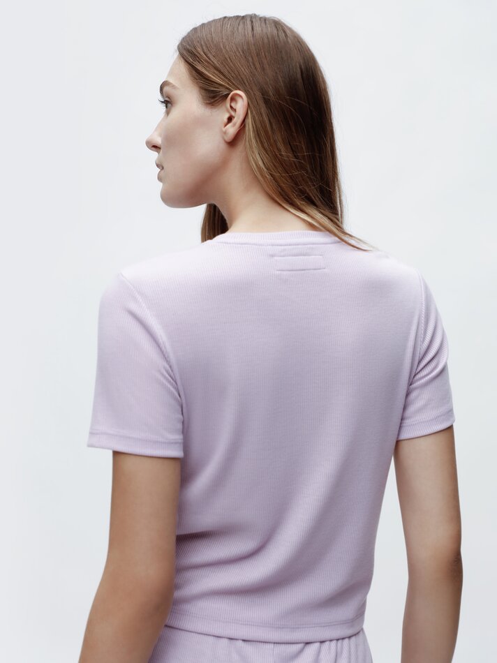 Blusa de pijama canelada - Lilás
