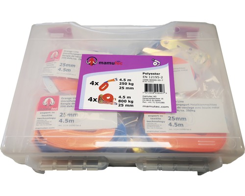 Mamutec spanbandenset 25 mm 4,5 m 8 stuks
