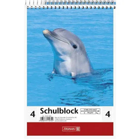 BRUNNEN Schulblock / Spiralblock A5, Lineatur 4, liniert, 1 Stück, Motiv sortiert
