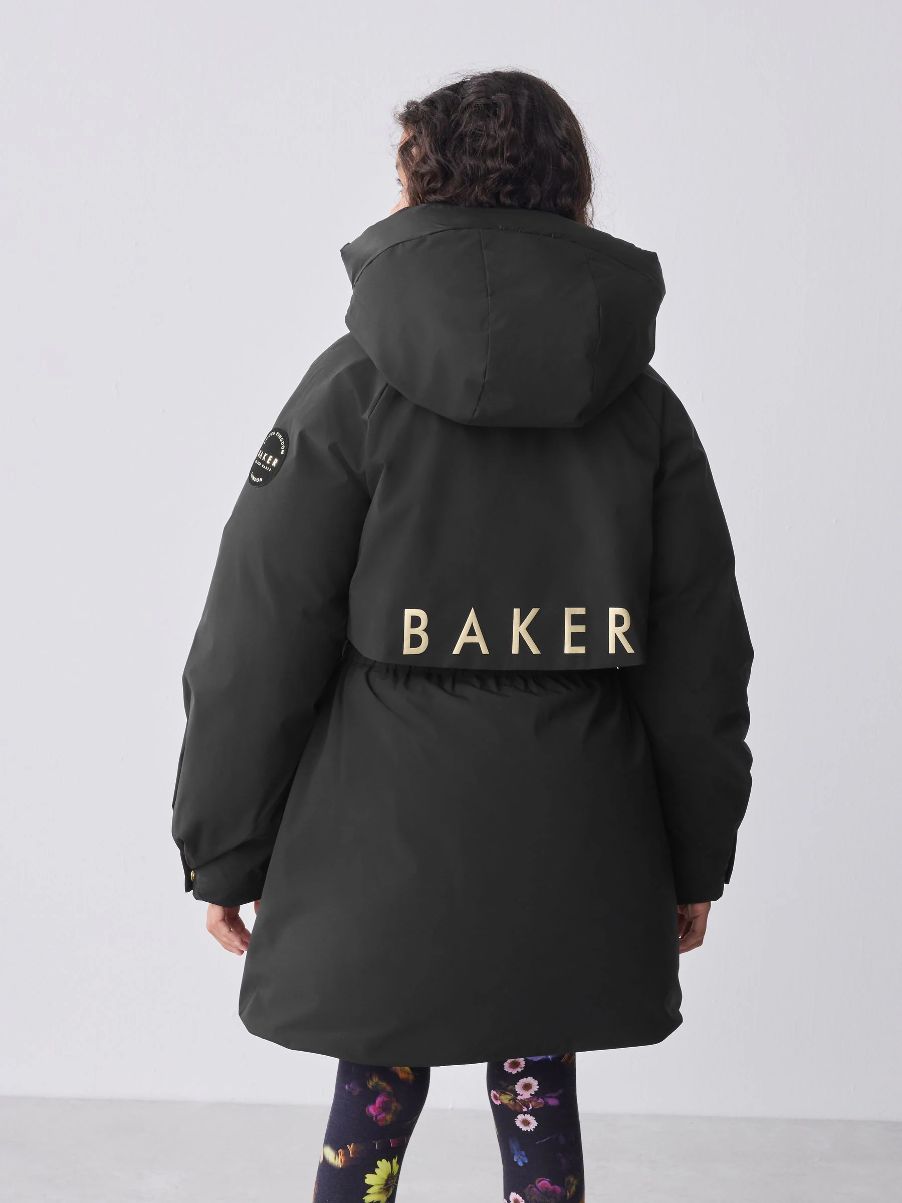 Baker by Ted Baker - Regenbestendige zwarte parka met rok