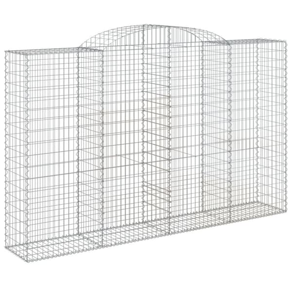 vidaXL Gabionkurver buede 4 stk 300x50x180/200 cm galvanisert jern
