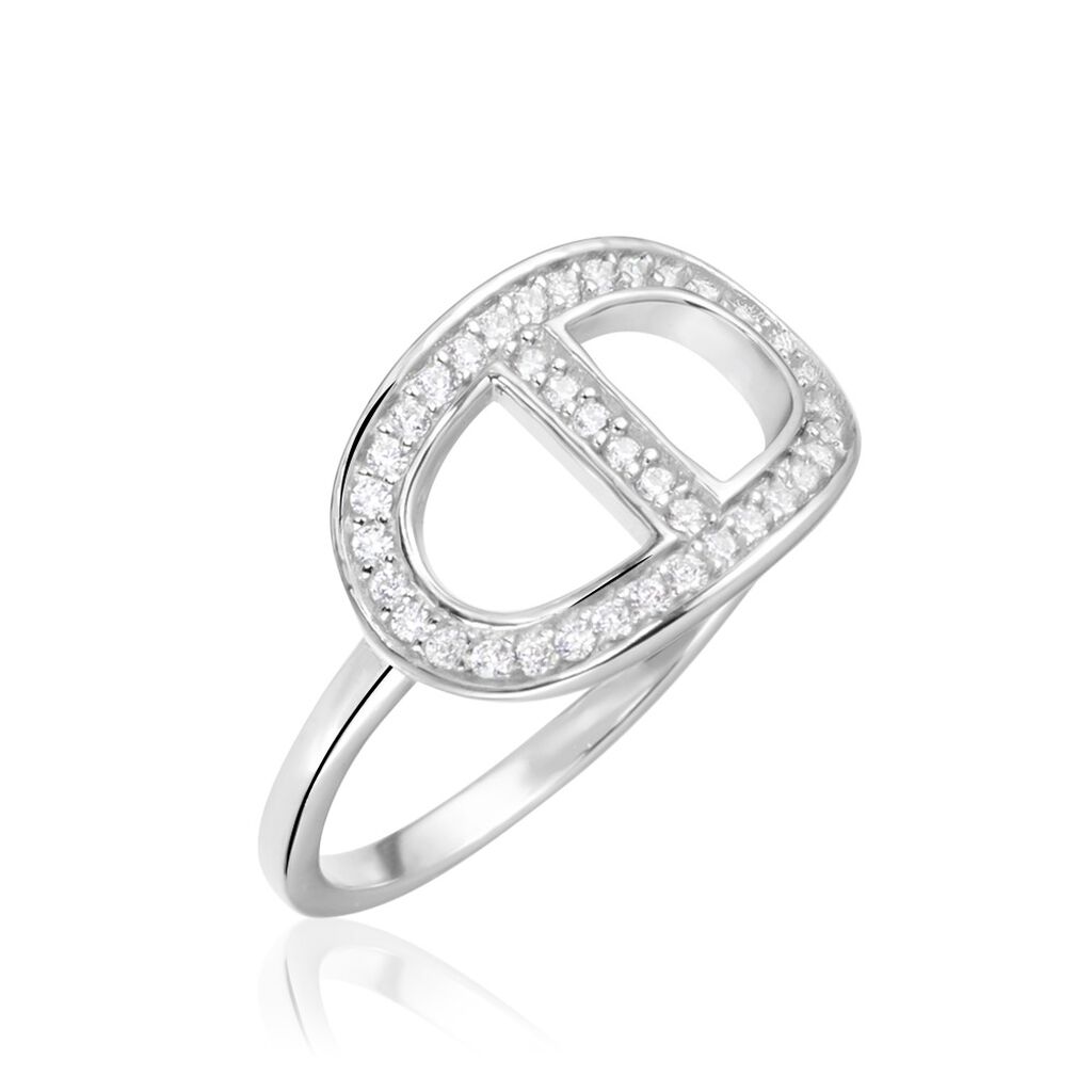 Bague Argent Blanc Caprina Oxydes De Zirconium