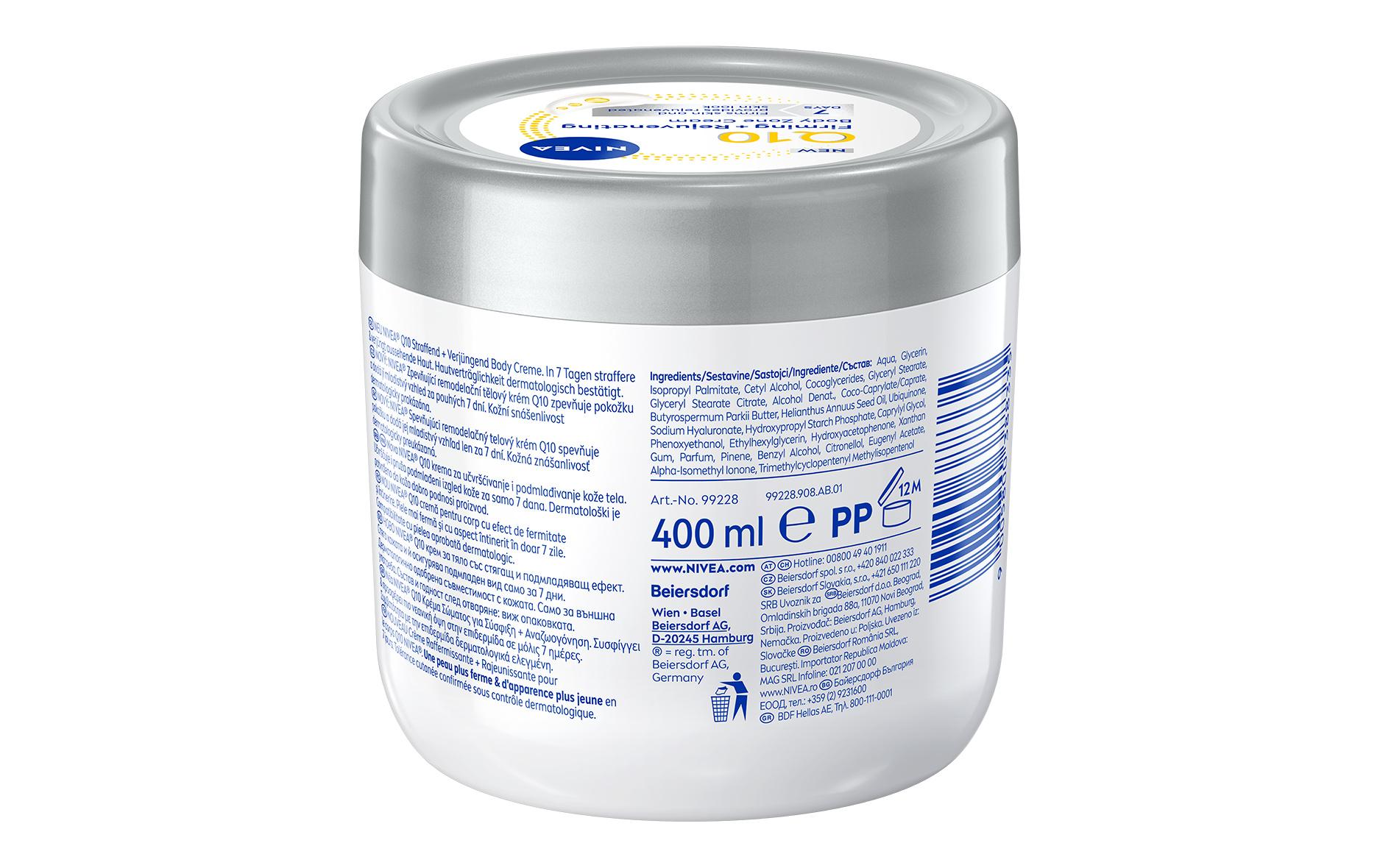 Body Creme Q10 Straffend + Verjüngend 400 mlKörpercreme mit reinem Q10 & Hyaluronsäure