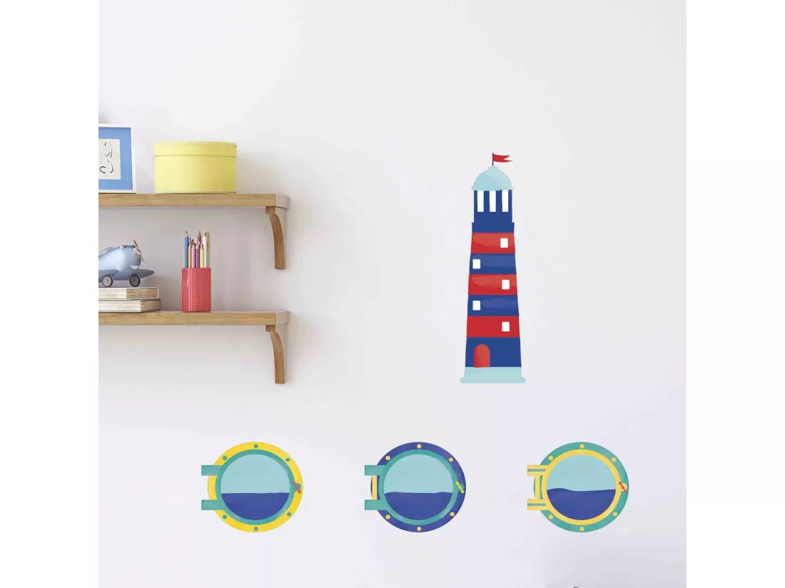 Sticker mural - Phare et hublot