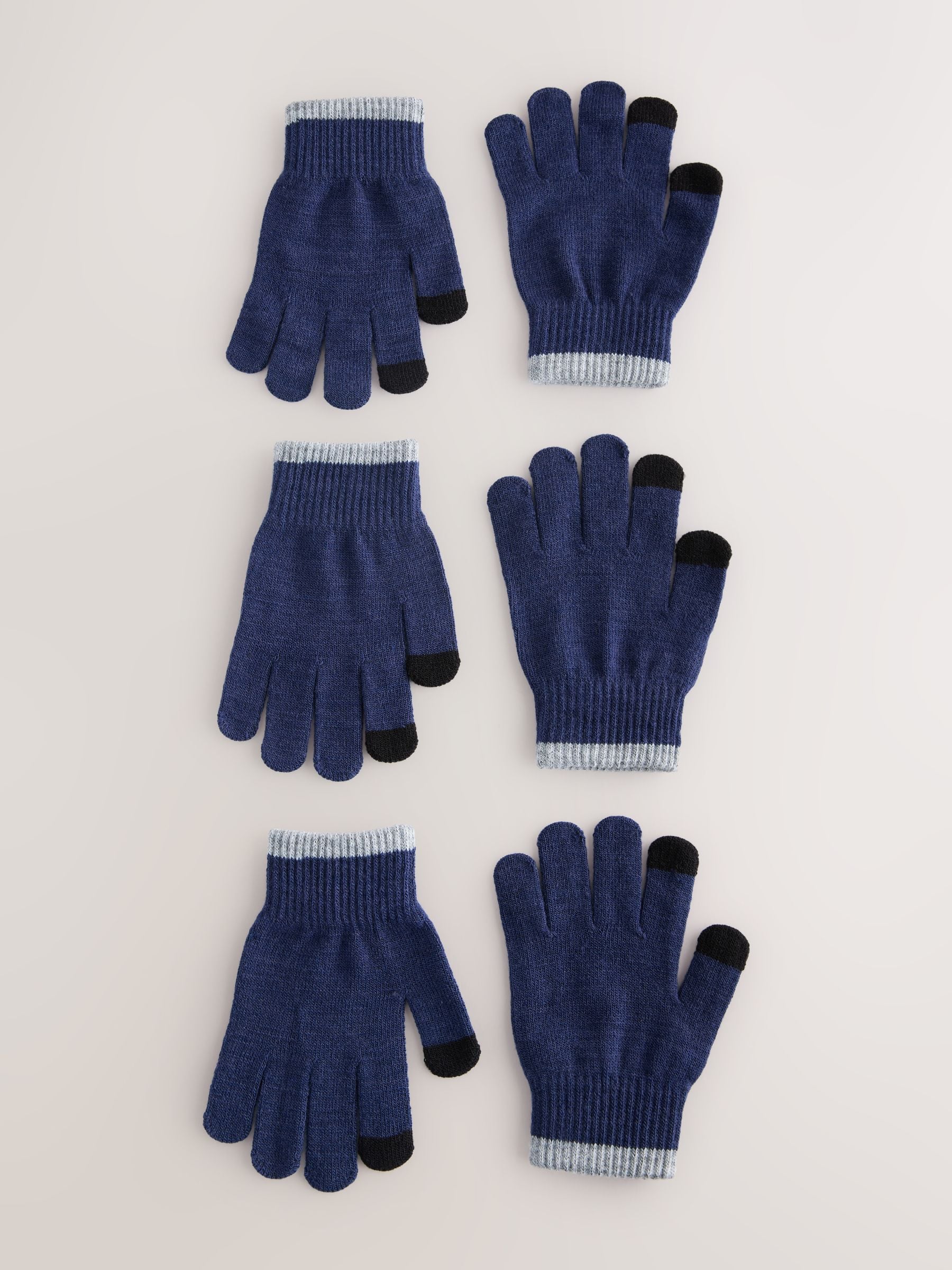 Donkerblauw - Magic handschoenen 3 paar (3-16jr)