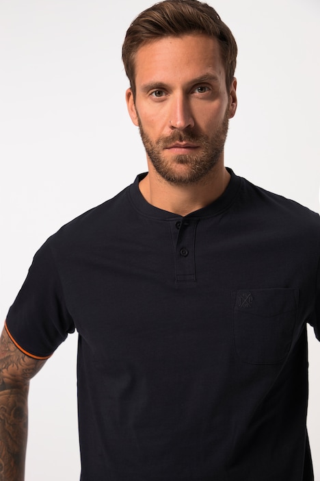 Schlafanzug, Zweiteiler, Henley, lange Hose, bis 8 XL
