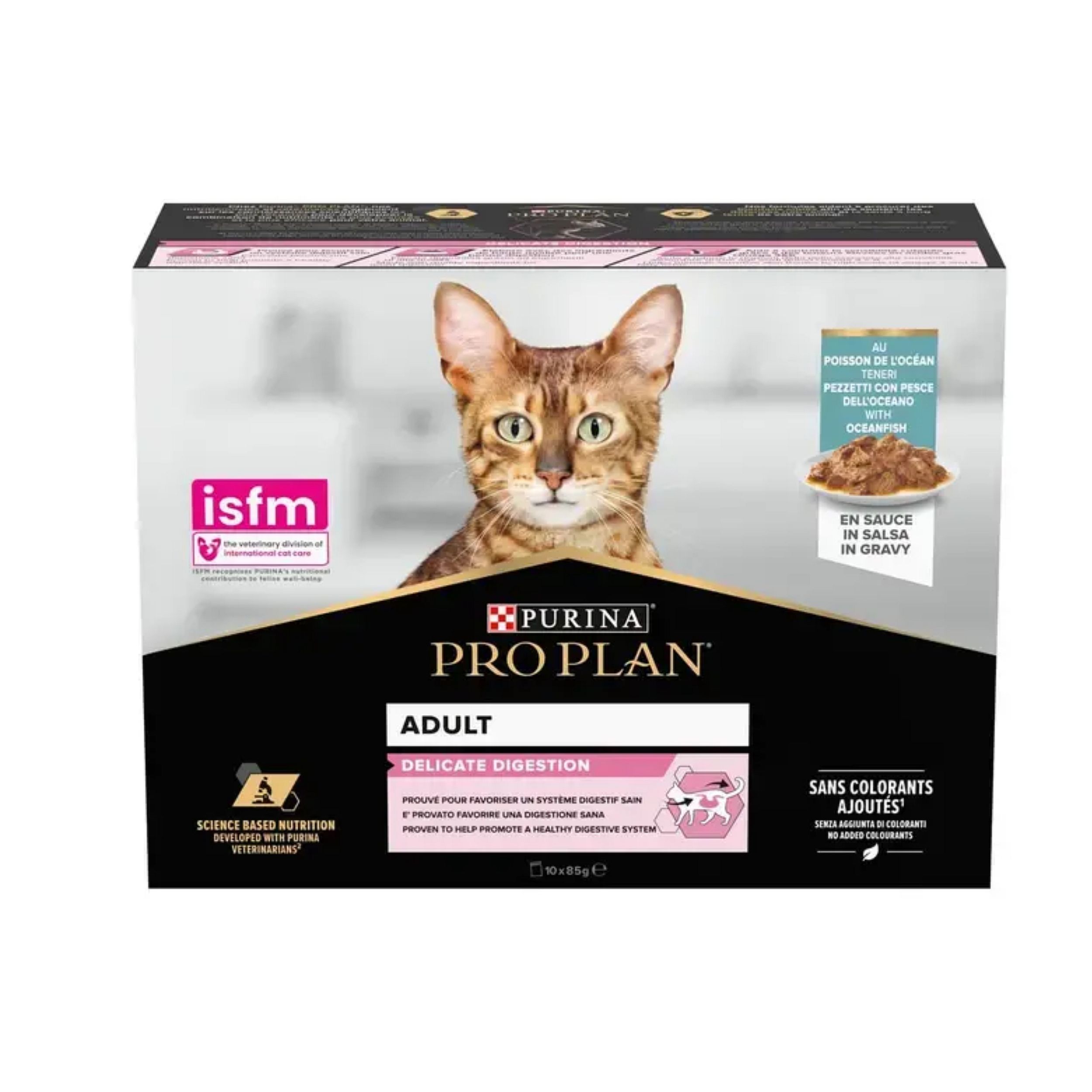 Purina Pro Plan Delicate Digestion Adult Kat  | 10 x 85 gram maaltijdzakjes vis | 15799.2