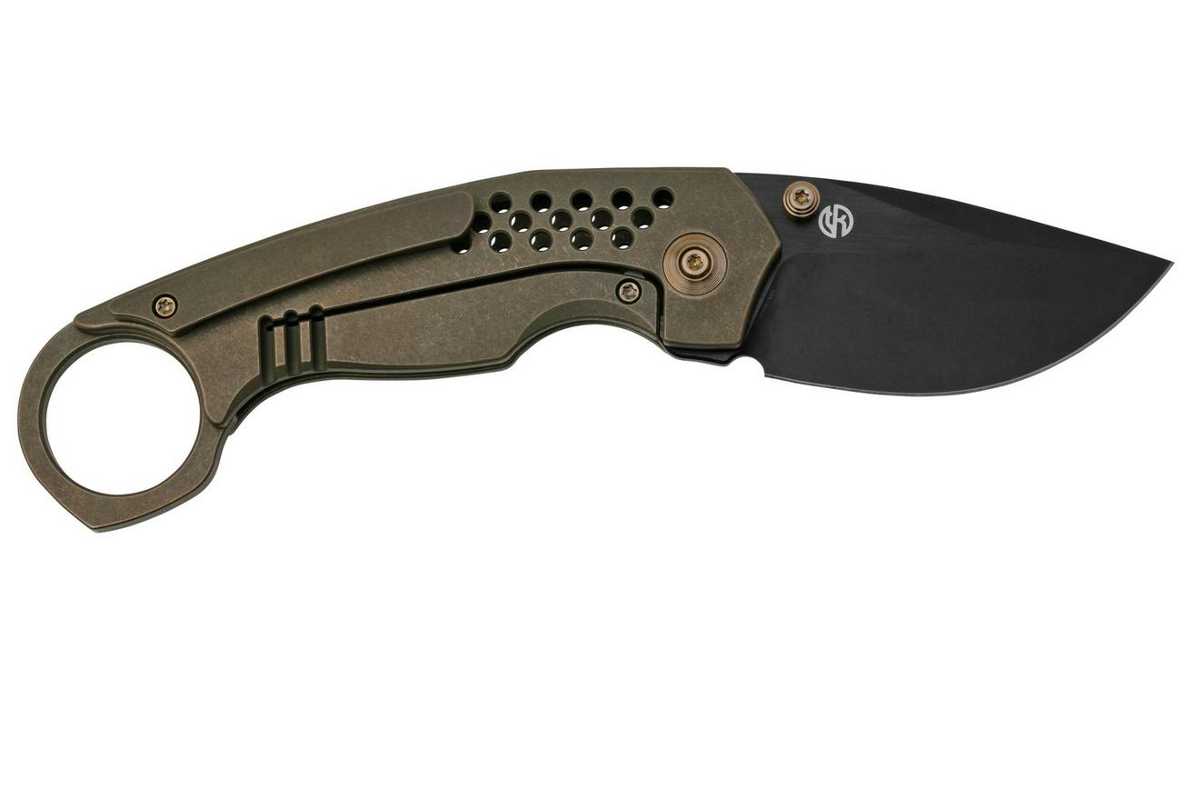 WE Knife Envisage WE22013-3 Bronze Titanium, Black Stonewashed zakmes, Tuff Knives design