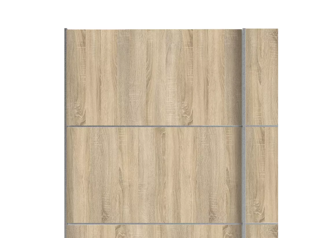 Garde-robe 2 portes Accadia, Meubles de chambre, Penderie de plain-pied, Placard à vêtements, 182x64 h202 cm, Chêne et Blanc