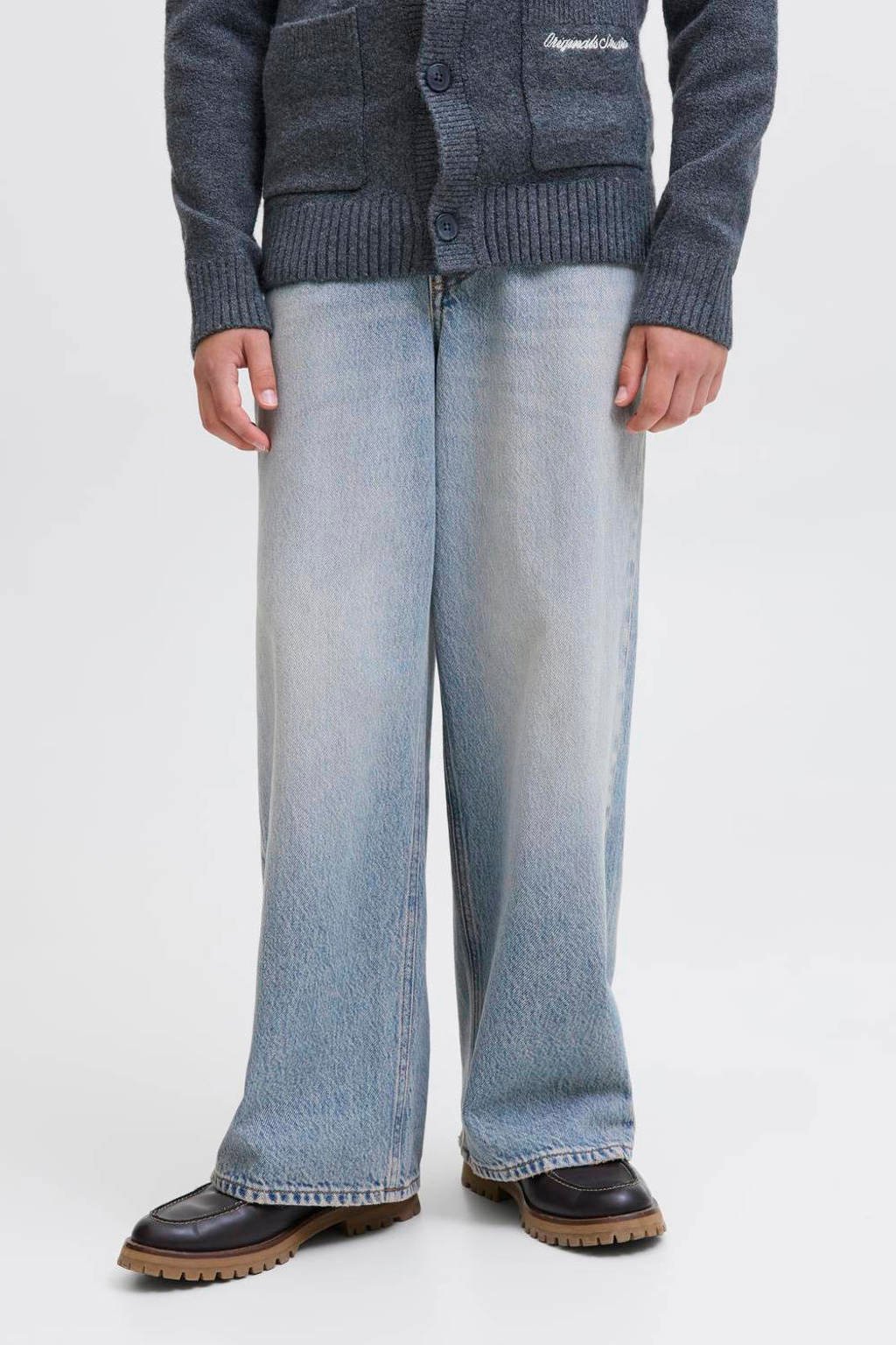 JACK & JONES JUNIOR high waist wide leg jeans light blue denim