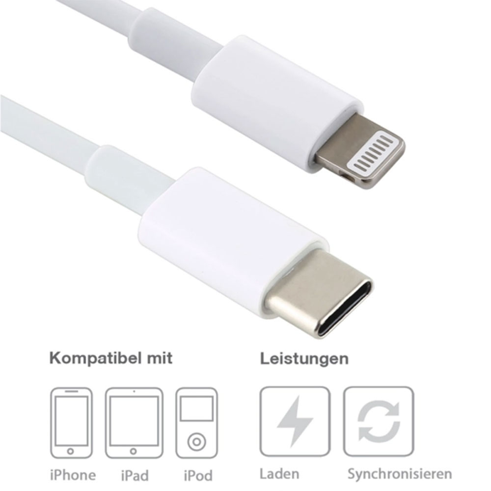 (2m) Lightning auf USB C Ladekabel Datenkabel (MKQ42ZM/A) - Weiss
