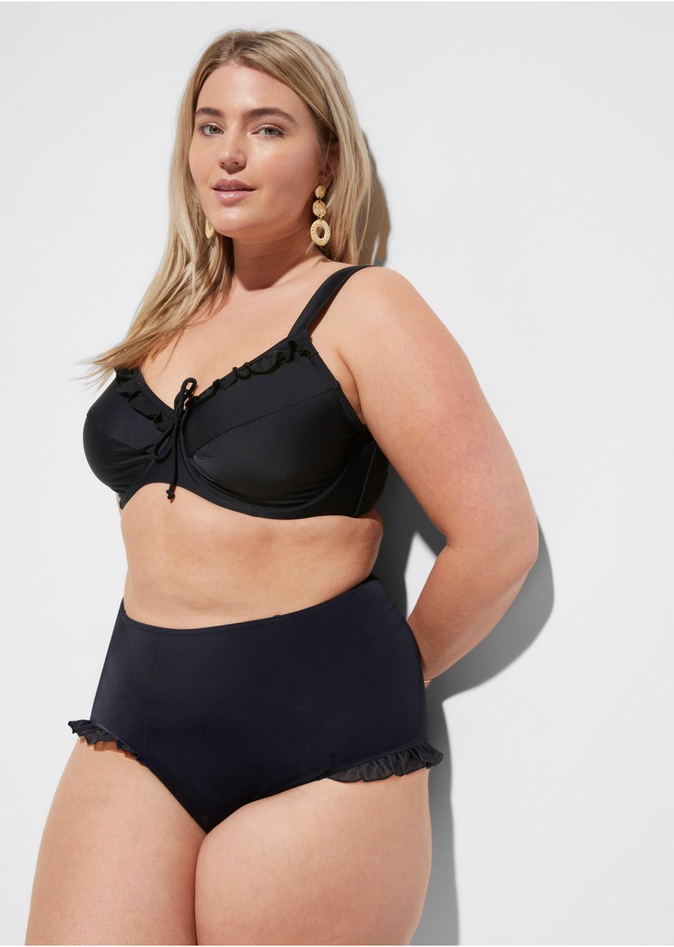 Bas de maillot couvrant avec polyamide recyclé