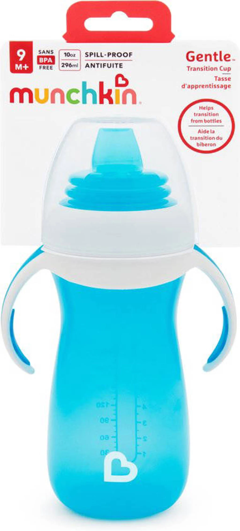 Munchkin Gentle Overgangsbeker 296 ml blauw