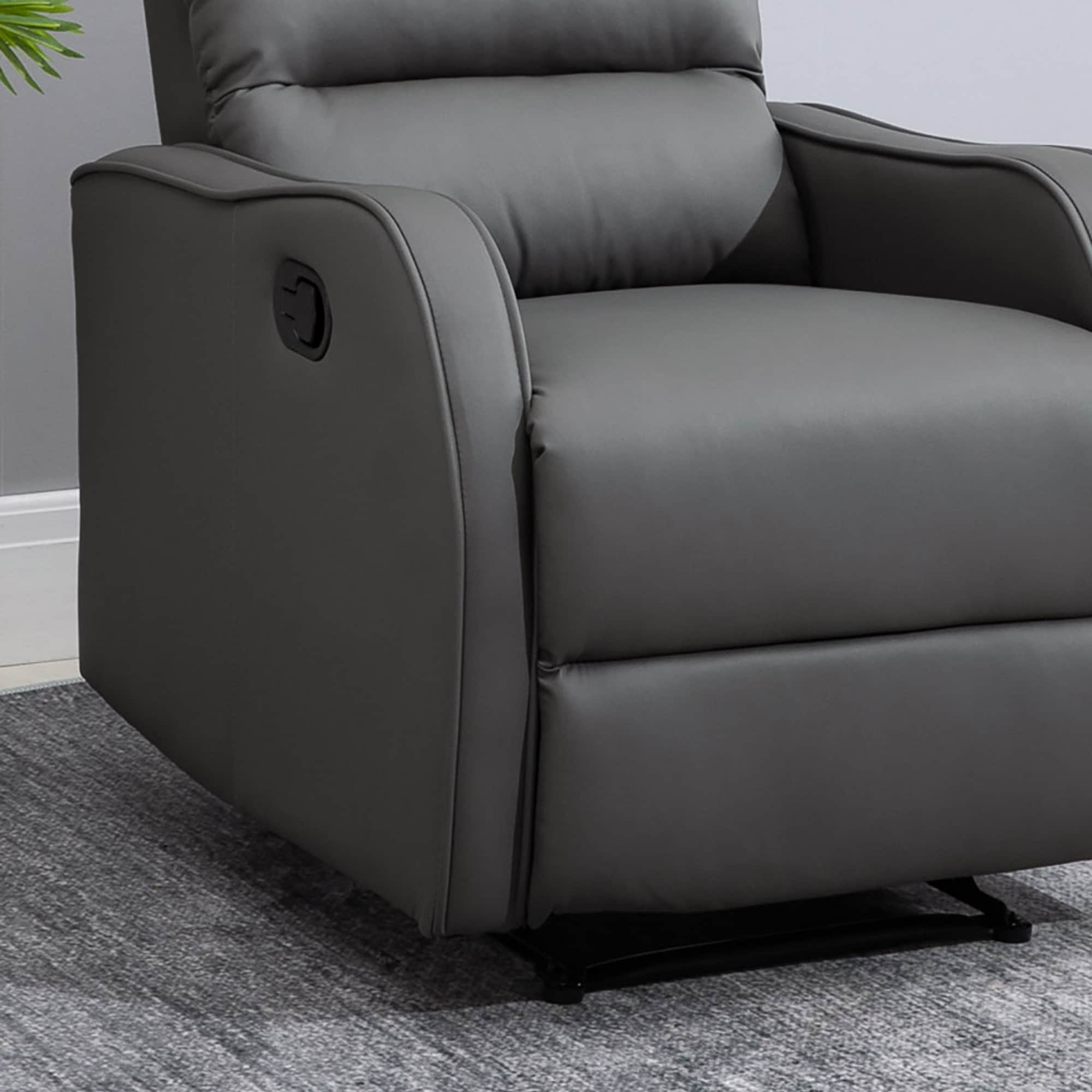 HOMCOM Relaxsessel mit Fußstütze grau 89L x 65B x 100H cm