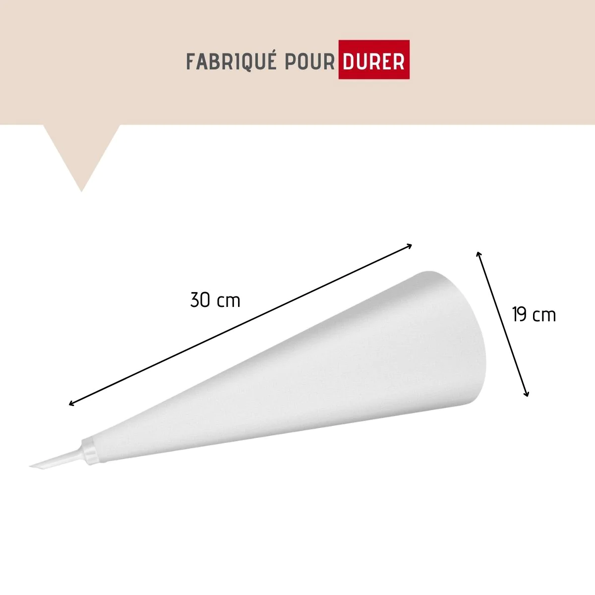 Poche à douille en coton et 4 douilles en plastique Pâtisserie FM Prof