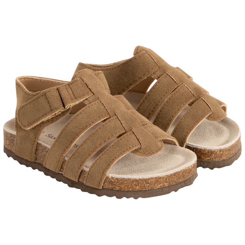 Sandales à brides marron effet daim pour bébé - Marron