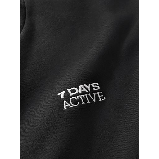 7 DAYS Active Organic Fitted Crewneck Sweatshirt, Black, L