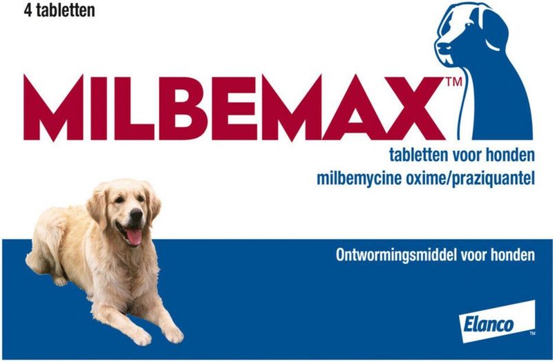 Milbemax Tabletten Hond Groot 4 Tabl. 5-75kg - Ontwormingsmiddel voor Honden