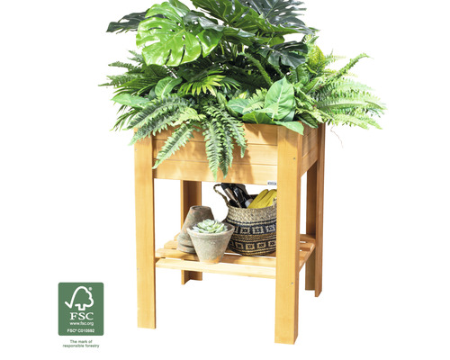 Verhoogd bed op palen Wagner System Green Box Light 53,5 x 53,5 x 70 cm Kastanje