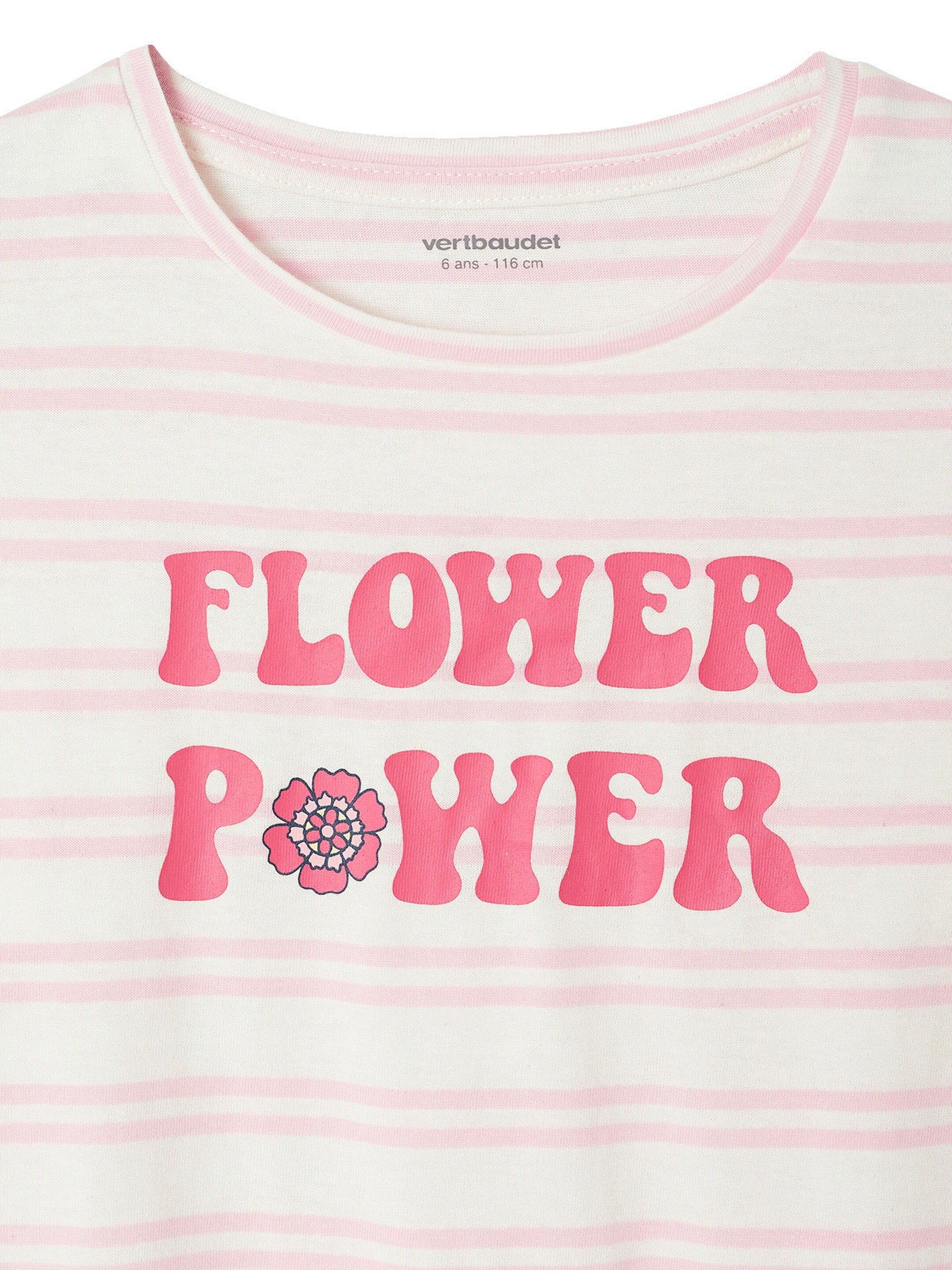 Vertbaudet 2er-Pack Mädchen Schlafanzüge FLOWER POWER mit Recycling-Baumwolle fuchsia